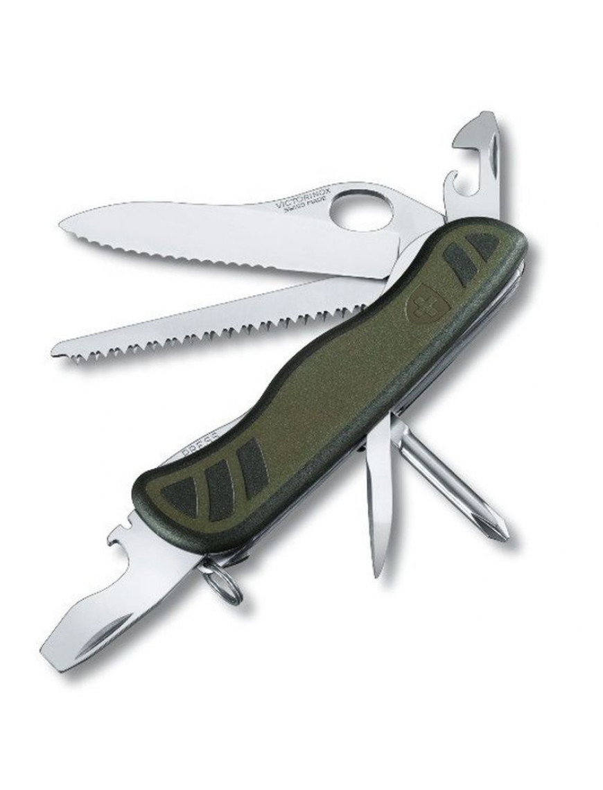 Ніж Victorinox Swiss Soldier`s Knife, 111 мм, 10 предметів, чорнo-зелений, нейлон