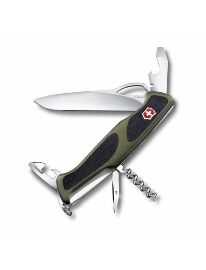 Ніж Victorinox RangerGrip 61, 130 мм, 11 предметів, зелено-чорний