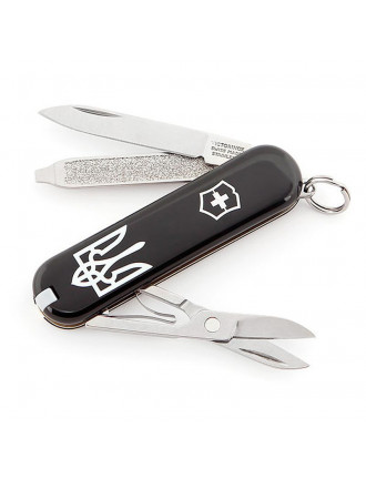 Ніж Victorinox Classic Sd Ukraine, 58 мм, 7 предметів, чорний