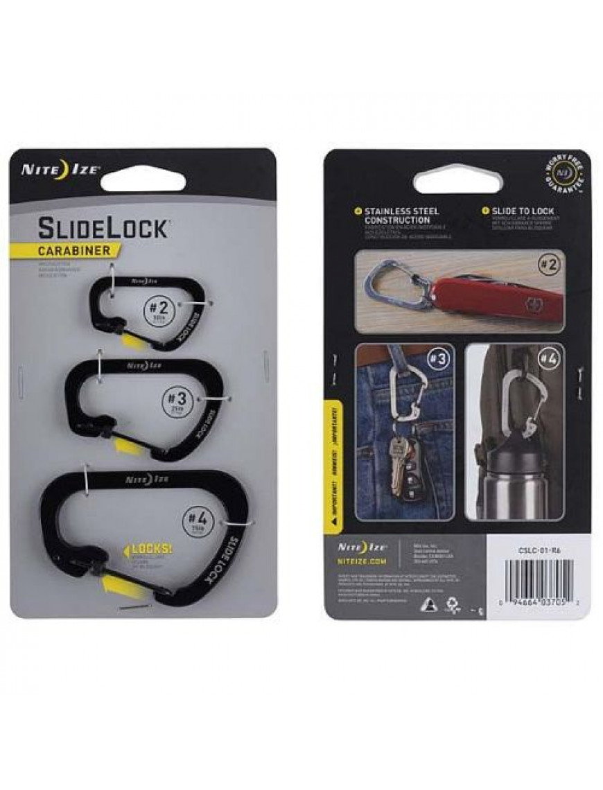 Карабін Nite Ize SlideLock 3-Pack, чорний