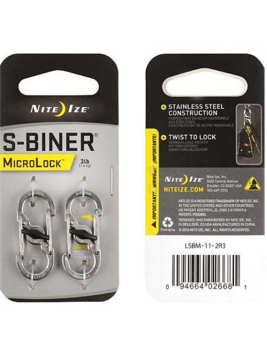 Карабін Nite Ize S-Biner MicroLock, сталь, (2шт)