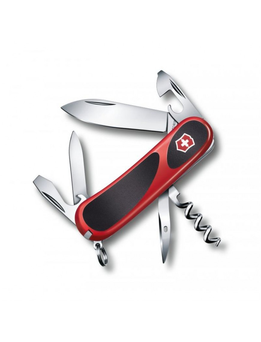 Ніж Victorinox EvoGrip 10, 85 мм, 13 функцій, червоний/чорний