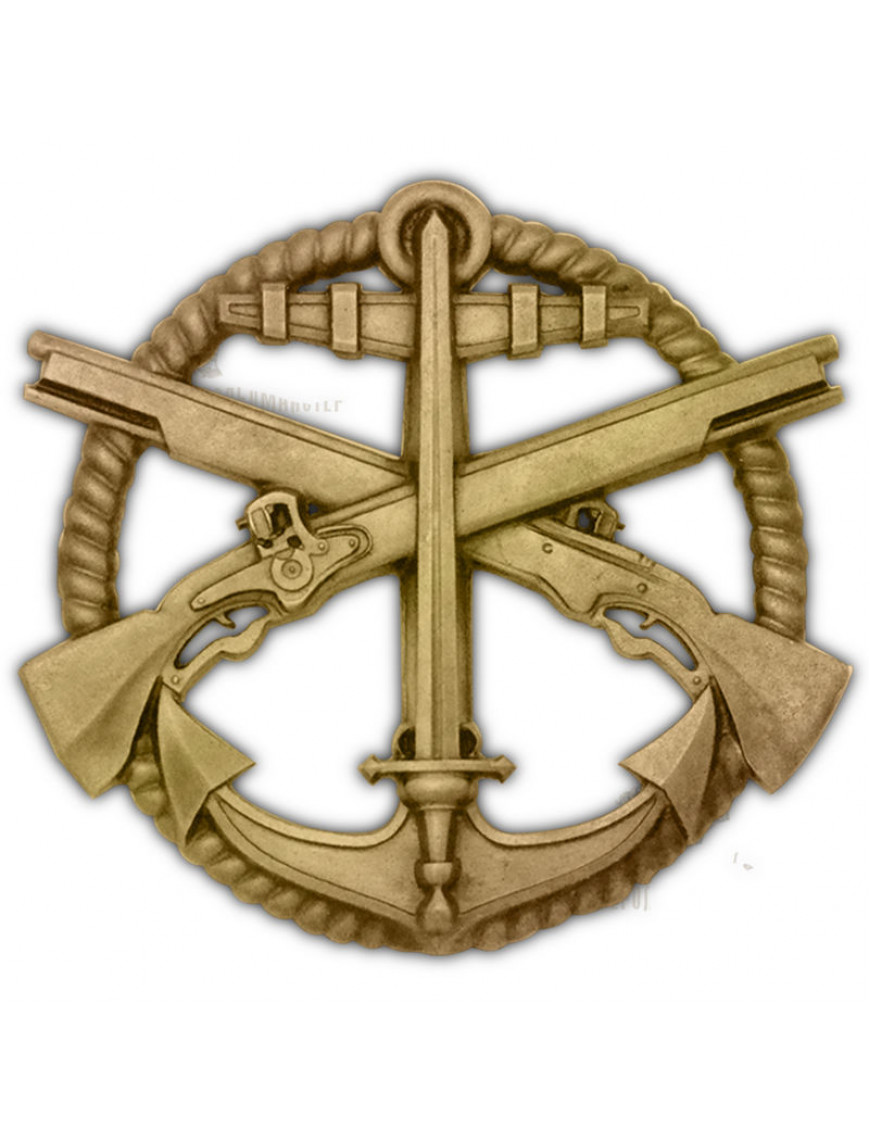 Беретний знак "Морська піхота", латунь (старий зразок)
