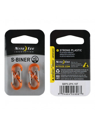 Карабін Nite Ize S-Biner #0, пластик, подвійний, помаранч (2шт)