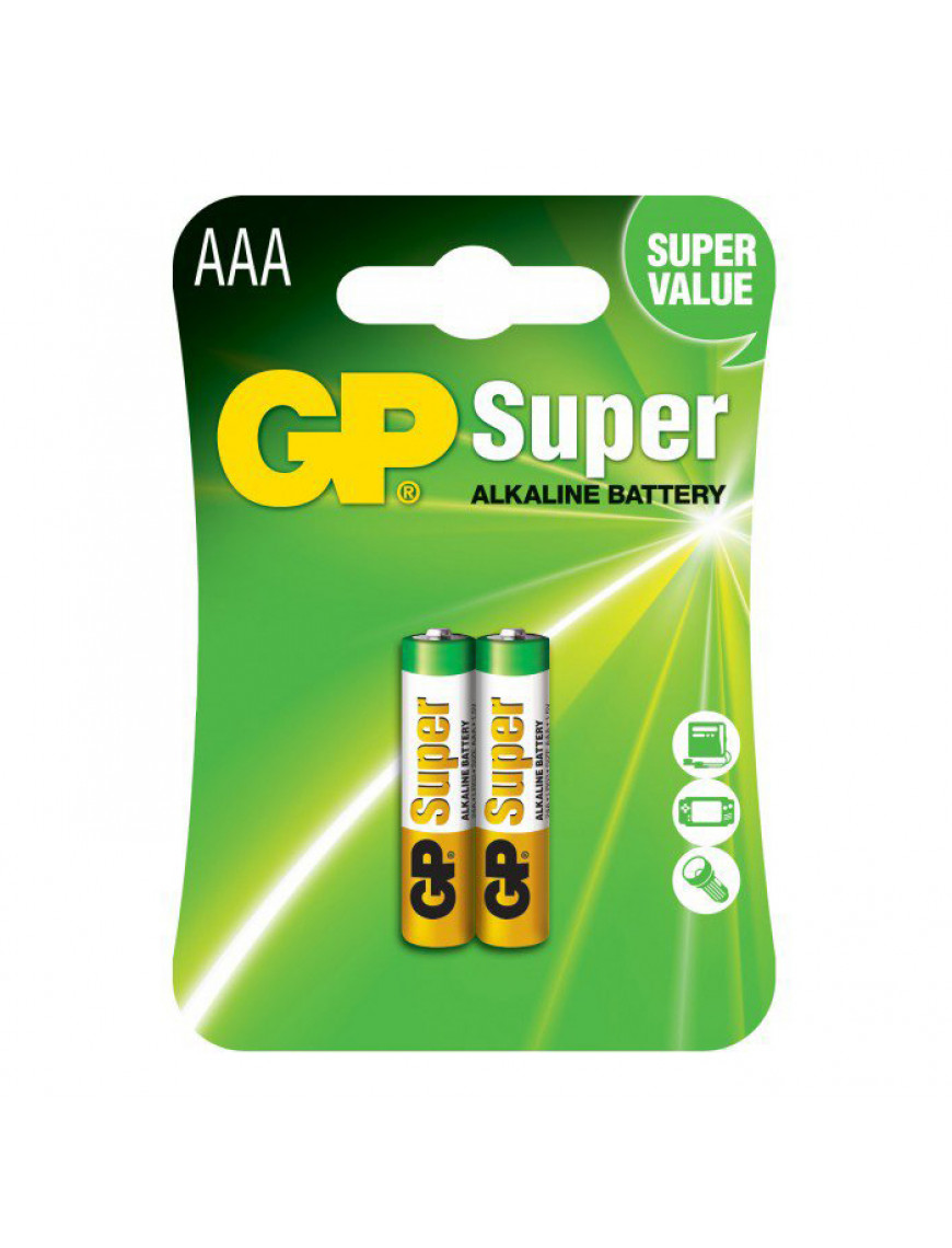 Батарейка GP SUPER ALKALINE, 24A-U2, LR03, AAA 