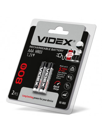 Акумулятор VIDEX HR03/ААА, 800 mAh, 1,2V (2шт/уп)