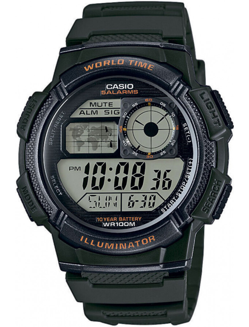 Годинник CASIO AE-1000W-3AV DF, олива