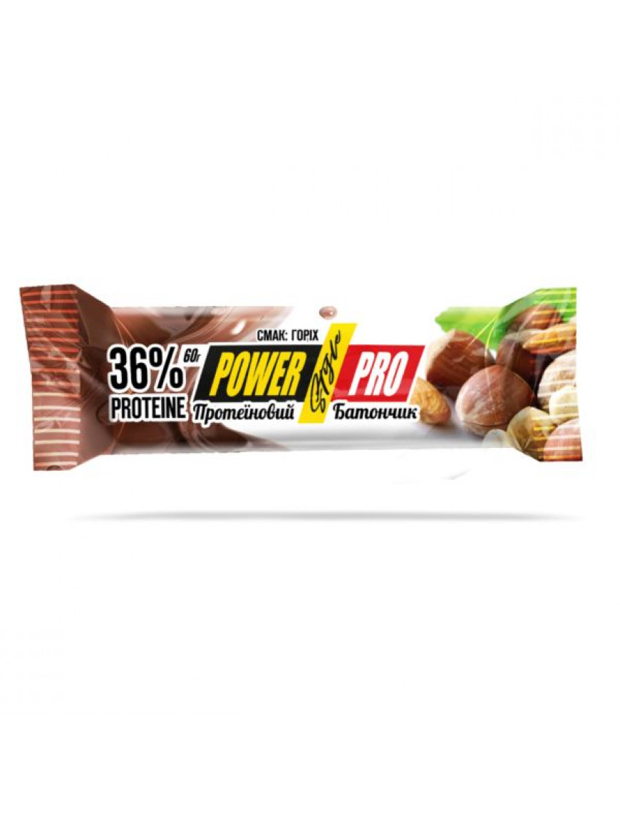 Батончик енергетичний Power pro горіховий Nutella-1, 36%, 60г.