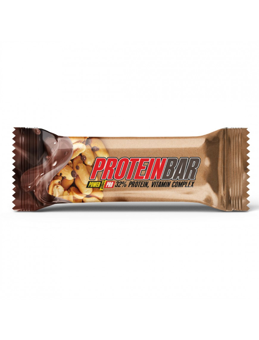 Батончик енергетичний Power pro protein bar з арахісом та карамеллю, 60г., 60г.