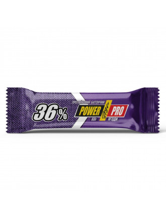 Батончик енергетичний Power pro голуб. ягода 36%, 60г.