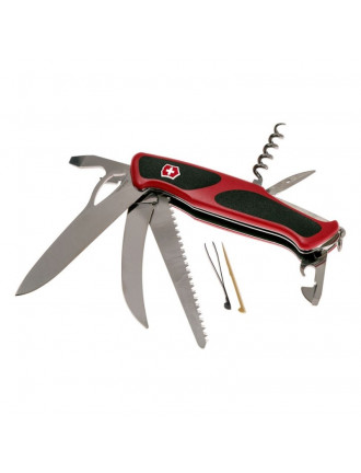 Ніж Victorinox RangerGrip Hunter 57M, 130 мм, 13 функцій, червоно-чорний