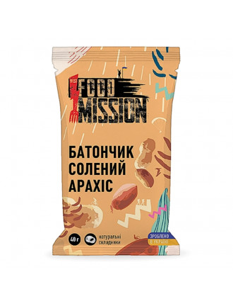 Батончик енергетичний солений арахіс ,  FOOD MISSION