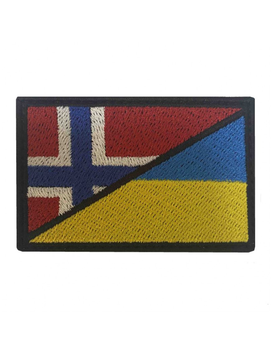 Патч "Прапор Норвегія/Україна", 7х4,5 см