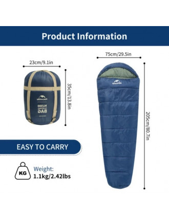 Спальний мішок Naturehike MJ300, синій