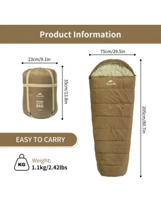 Спальний мішок Naturehike MJ600, коричневий