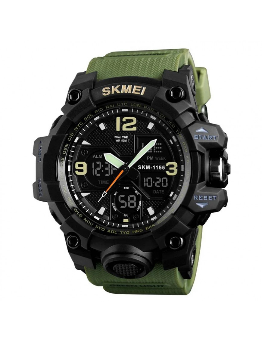 Годинник Skmei 1155, олива/чорний