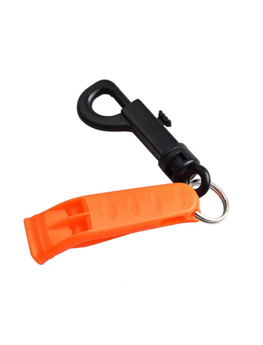 Свисток аварійний, з крабіном, оранжевий