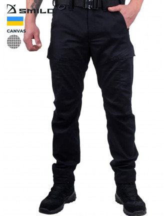Штани тактичні SMILO, cargo canvas, чорні