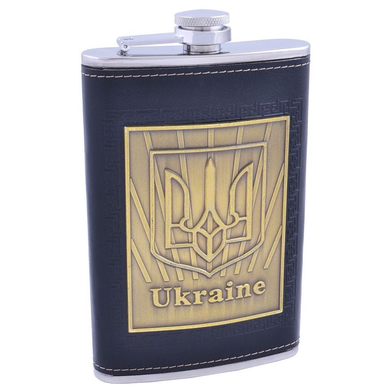 Фляга 300мл Ukraine, шкіра, нержавійка