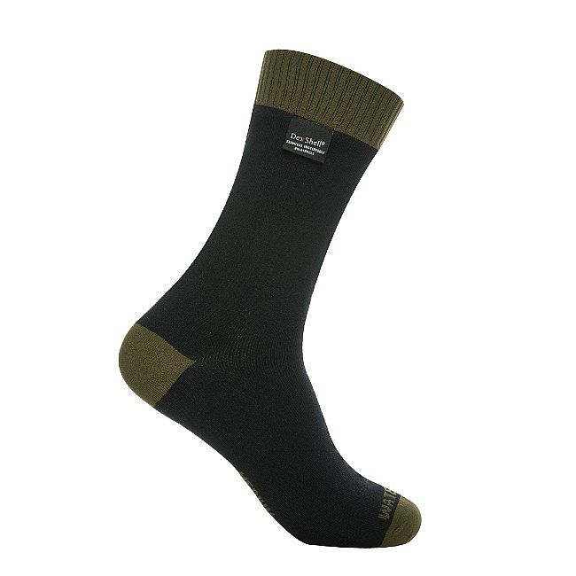 Шкарпетки DexShell Thermlite, чорно-зелені, водонепроникні
